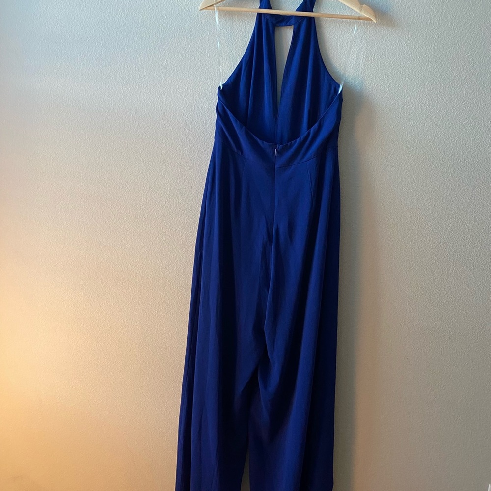 Halter neck blue romper